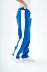 Breezy Saks Mavi Beyaz Şeritli Baggy Eşofman Altı