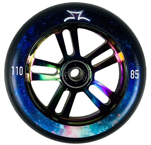 AO Nebula 110mm 85A Oilslick Titen Abec 9 Rulmanlı Scooter Tekerleği