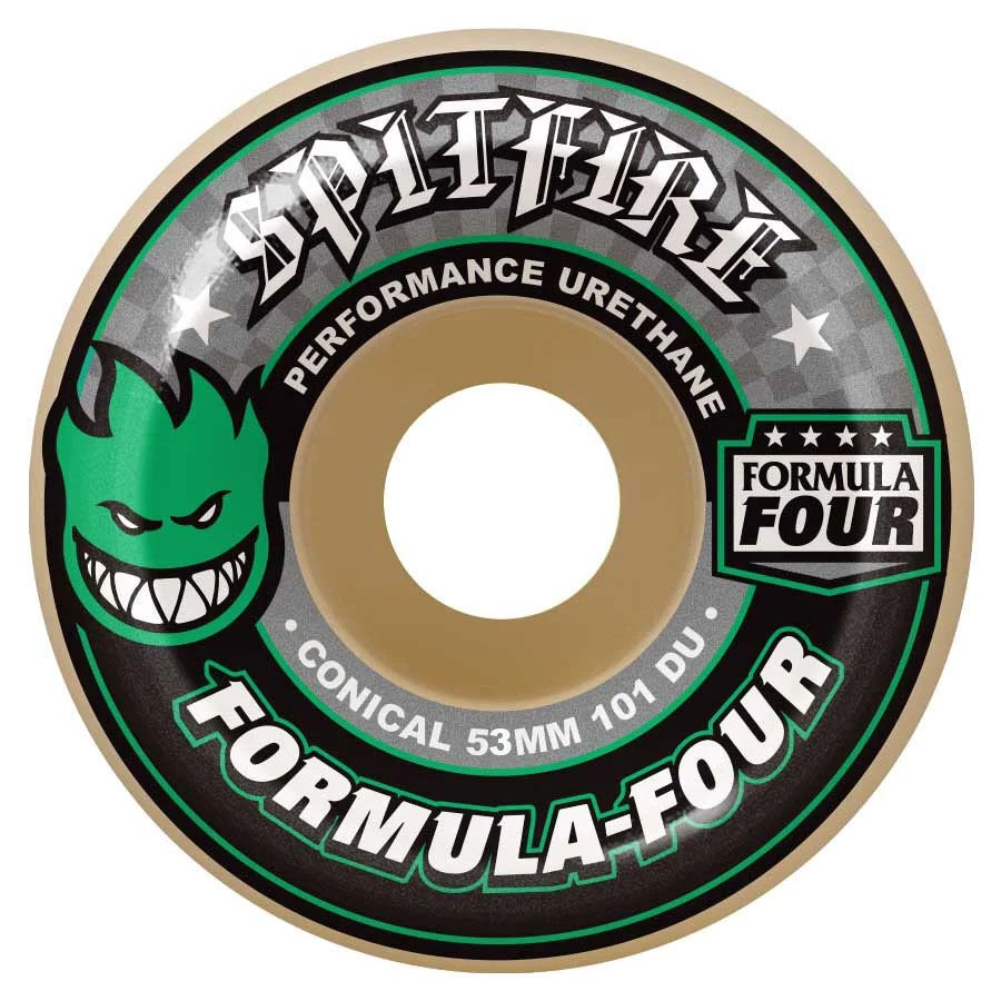 Spitfire F4 Conical Green Print 53mm 101Du Kaykay Tekerleği