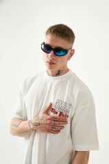 Rollie Smile Through The Pain Ekru Oversize T-Shirt