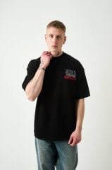 Rollie Smile Through The Pain Siyah Oversize T-Shirt