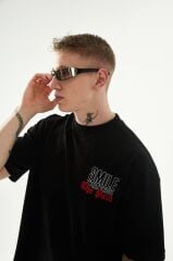 Rollie Smile Through The Pain Siyah Oversize T-Shirt