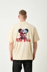 Rollie Smile Through The Pain Bej Oversize T-Shirt