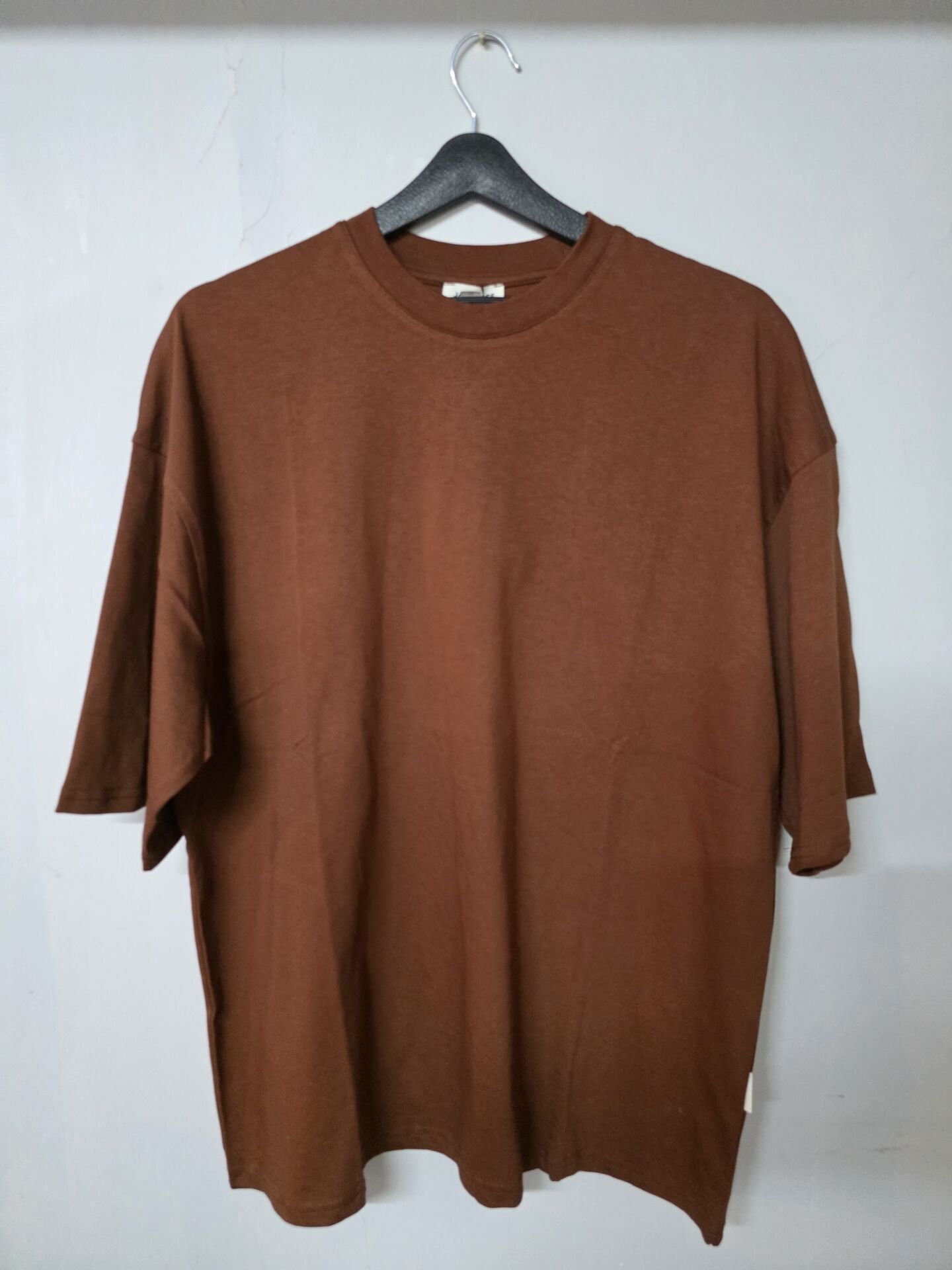 Jacey Jace Basic Oversize Kahverengi T-Shirt