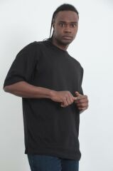 Rollie Basic Oversize Siyah T-Shirt