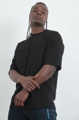Rollie Basic Oversize Siyah T-Shirt