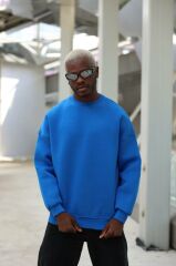 Rollie Basic Mavi Oversize Sweatshirt