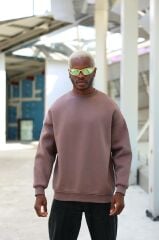 Rollie Basic Kahverengi Oversize Sweatshirt