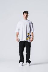 Jacey Jace Daffy Duck Oversize Beyaz T-Shirt