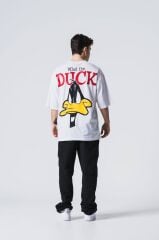 Jacey Jace Daffy Duck Oversize Beyaz T-Shirt