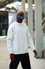 Rollie Basic Ekru Oversize Sweatshirt