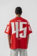 Jacey Jace Michigan Champion Oversize Kırmızı T-Shirt