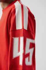 Jacey Jace Michigan Champion Oversize Kırmızı T-Shirt