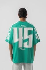 Jacey Jace Michigan Champion Oversize Yeşil T-Shirt