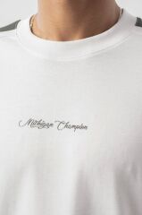 Jacey Jace Michigan Champion Oversize Beyaz T-Shirt