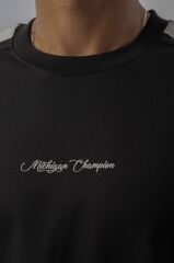 Jacey Jace Michigan Champion Oversize Siyah T-Shirt