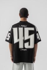 Jacey Jace Michigan Champion Oversize Siyah T-Shirt