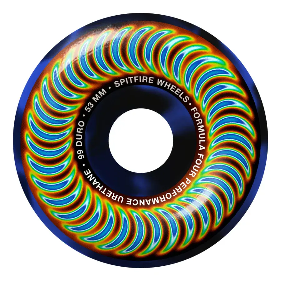 Spitfire F4 Radioactive Classic Black Blue Swirl 53mm 99Du Kaykay Tekerleği