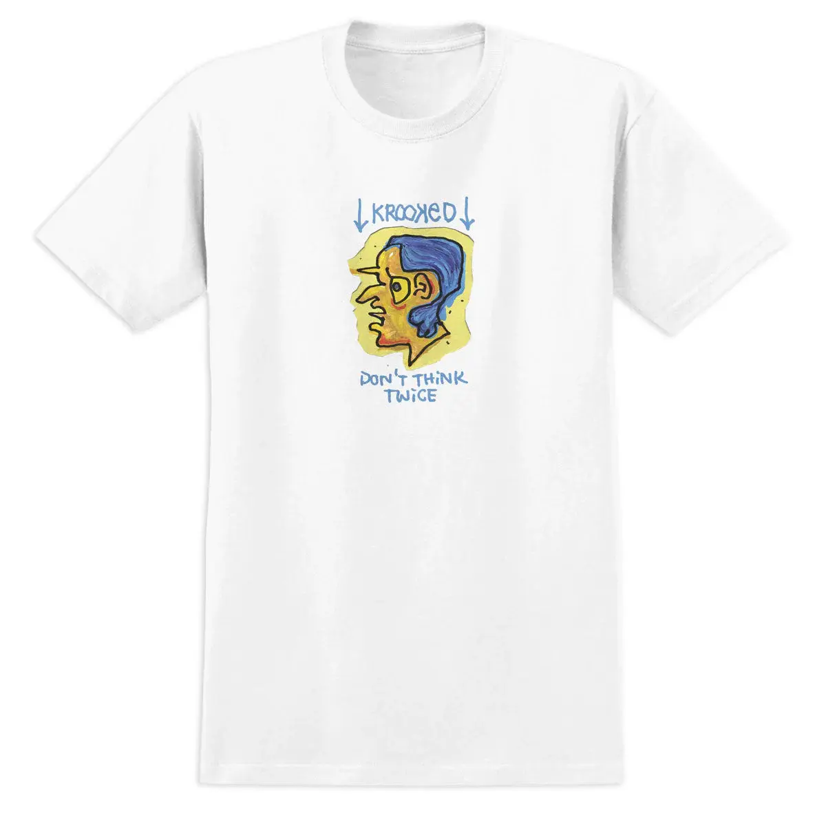Krooked Blue Thinker White T-Shirt