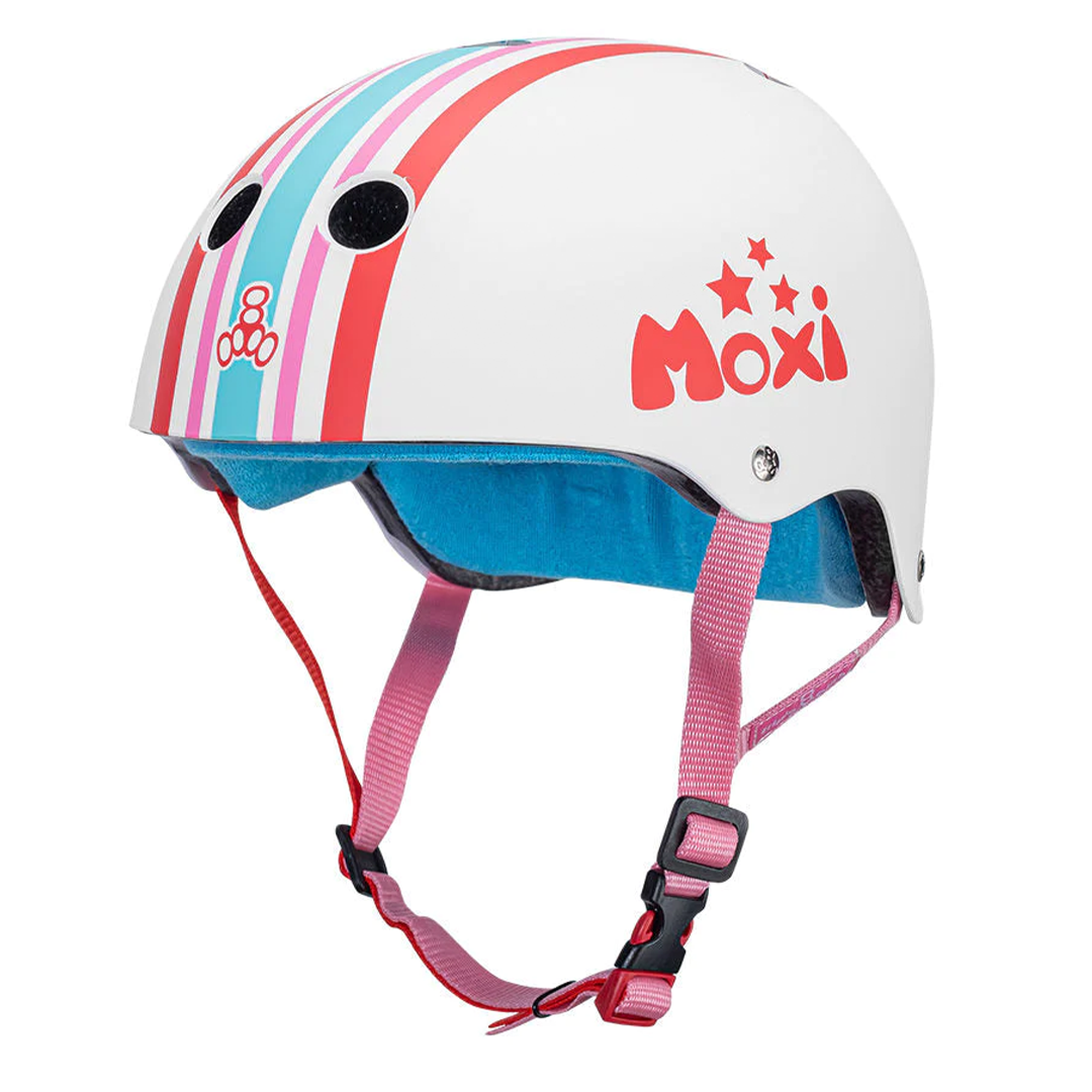 Triple Eight The Certified Sweatsaver Moxi Stripey Kask (Beyaz)