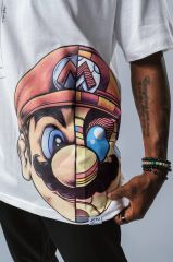 Jacey Jace Super Mario Oversize Beyaz T-Shirt