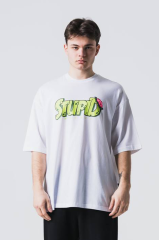 Jacey Jace Stupid Oversize Beyaz T-Shirt