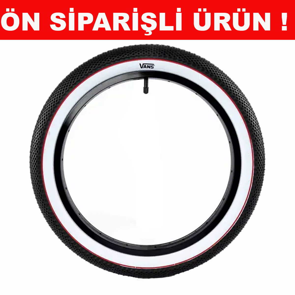 Cult x Vans 18'' x 2.40'' Black White Wall Red Stripe Dış Lastik