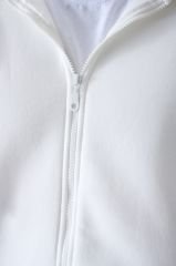 Jacey Jace Beyaz Fermuarlı Oversize Kapüşonlu Sweatshirt