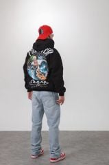 Jacey Jace Siyah Forever Sharp Oversize Kapüşonlu Sweatshirt