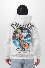 Jacey Jace Ekru Forever Sharp Oversize Kapüşonlu Sweatshirt