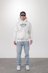 Jacey Jace Ekru Forever Sharp Oversize Kapüşonlu Sweatshirt