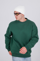 Jacey Jace Yeşil Basic Oversize Sweatshirt