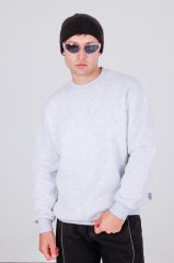 Jacey Jace Gri Basic Oversize Sweatshirt