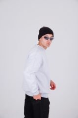 Jacey Jace Gri Basic Oversize Sweatshirt