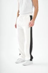 Breezy Beyaz Siyah Şeritli Baggy Eşofman Altı